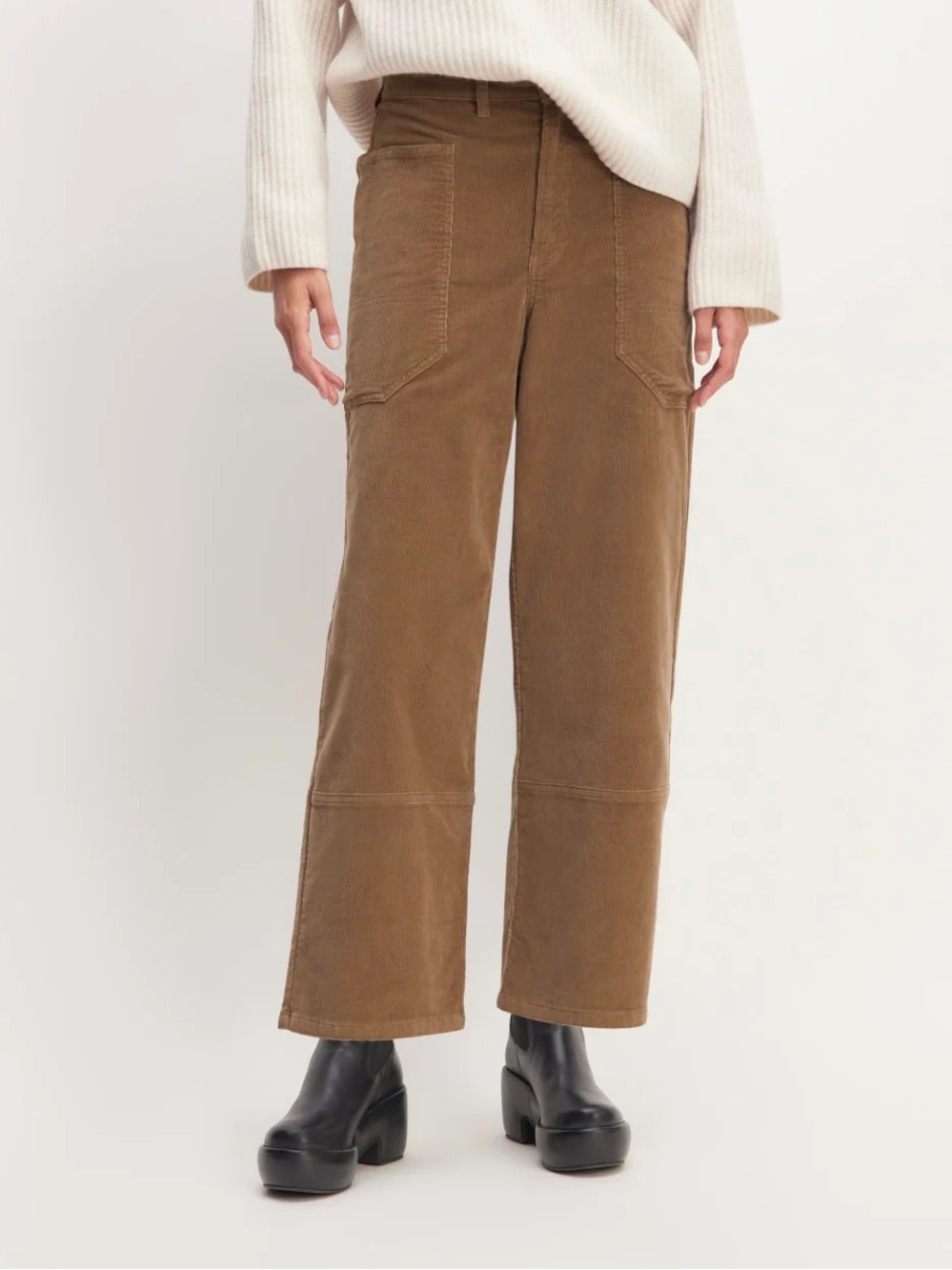 Everlane Corduroy Wide-Leg Utility Pants in Brown size 6